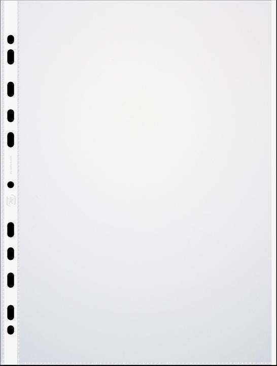 Produktbild Elba Prospekthülle, DIN A4 mit farbigem Rand, PP, weiss 0,09 mm, glasklar, oben offen, Eurolochung (A4, 10x)