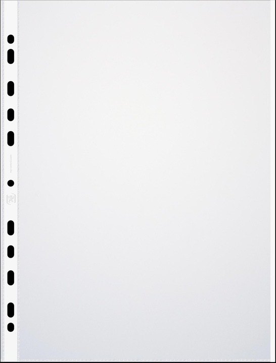Produktbild Elba Prospekthülle, DIN A4 mit farbigem Rand, PP, weiss 0,09 mm, glasklar, oben offen, Eurolochung (A4, 10 x)