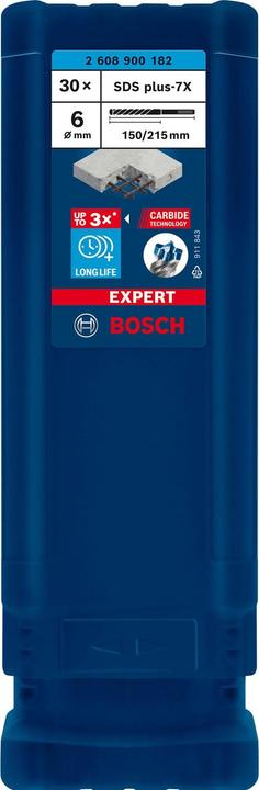 Produktbild Bosch Professional Zubehör EXPERT SDS plus-7X Hammerbohrer, 6 x 150 x 215 mm, 30-tlg. (6.00 Millimeter)