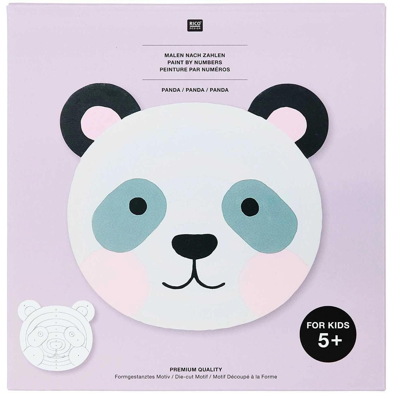 Rico Design Malen nach Zahlen Set, Panda, FSC 100%