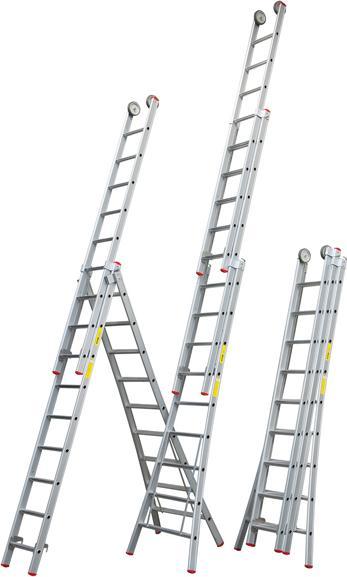Little Jumbo 1250500310 Reformleiter Superpro 3 x 10 Stufen (Multi-purpose ladder, 625 cm)