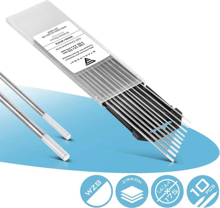 Produktbild Stahlwerk Wolframelektroden WZ8 Weiss 1,6 + 2,4 mm je 5 im praktischen 10er Set