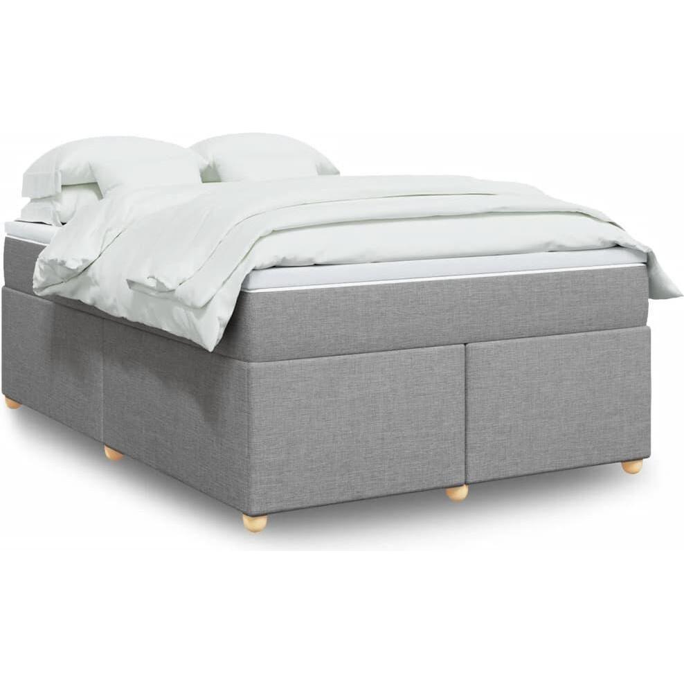 VidaXL, Bett, Bo x springbett mit Matratze 140 x 200 cm Stoff (140 x 200 cm)