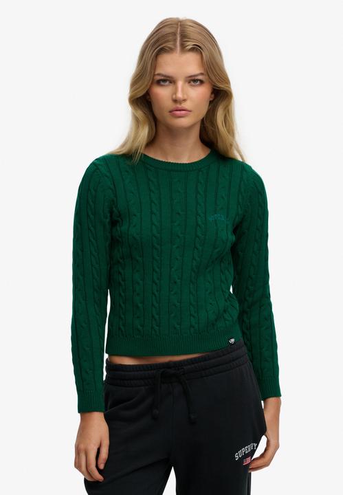 Produktbild Superdry Feinstrickpullover mit Zopfdesign, Rundhalsausschnitt, Damen (M)