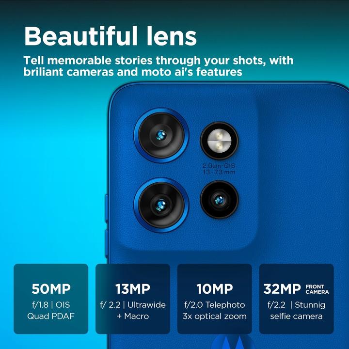 Image du produit Motorola Edge 50 Neo (256 Go, Bleu nautique, 6.40", SIM + eSIM, 5G)