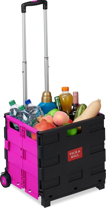 Immagine prodotto Relaxdays Carrello Portaspesa Pieghevole,Manico Telescopico