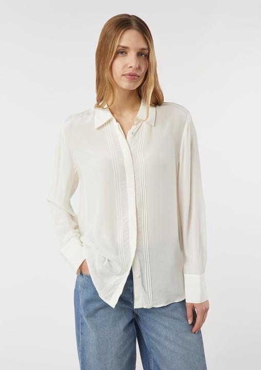 Produktbild Comma Bluse Elegante Viskose-Bluse mit Biesen und verdeckter Knopfleiste (44)