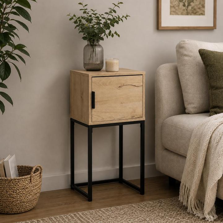 Produktbild HTI-Living Konsolentisch Cedrik 40 cm mit Tür Artisaneiche-Schwarz (40 x 28 x 76.50 cm)