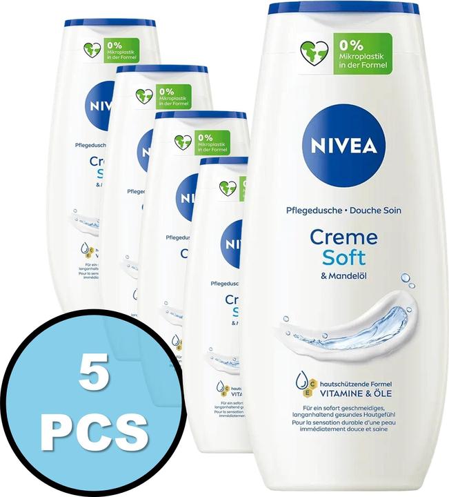 Produktbild NIVEA 5er Set - Pflegedusche 3 in1 Creme Soft (250 ml)
