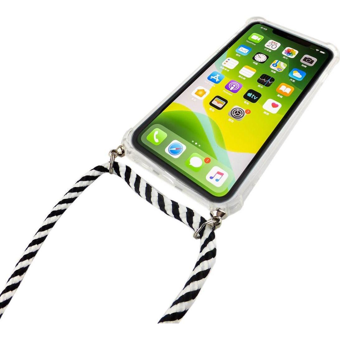 Thumbnail - König Design Apple iPhone 11 Pro Max Handykette Hülle mit Band zum umhängen Kordel Schwarz, Handykette, Transparent