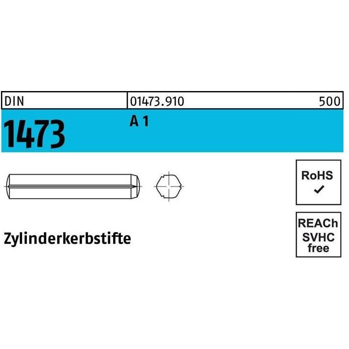 Zubehör Befestigungstechnik, Zylinderkerbstift DIN 1473 2 x 12 A 1 DIN 1473