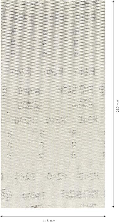 Image du produit Bosch Professional Zubehör EXPERT M480 Filet abrasif, 115 x 107 mm, G 240, 50 pièces (K240)
