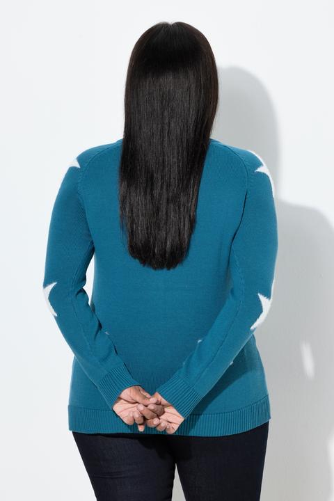 Produktbild Ulla Popken Pullover, Glitzersterne, Rundhals, Raglan-Langarm (50, 52)