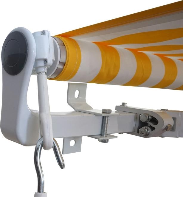 Actual product image Swisshandel24 Aluminium Awning, Hinged Arm Awning Sun Protection 5x3m Polyester Turquoise (5 m)