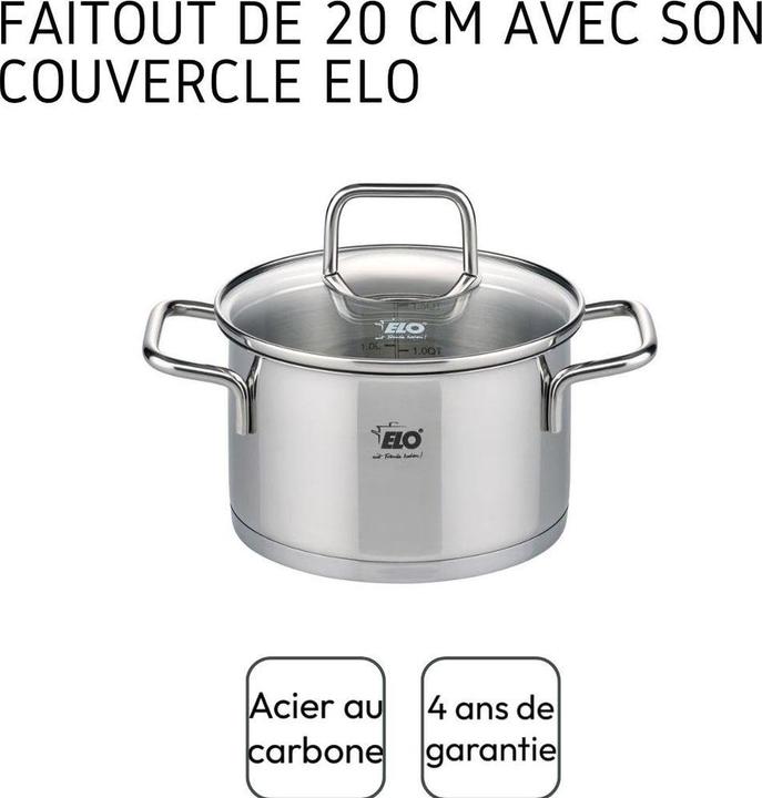 Produktbild ELO Stahlwaren Kochtöpfe (Kochtopf, Aluminium, Edelstahl, 20 x 11.50 cm)