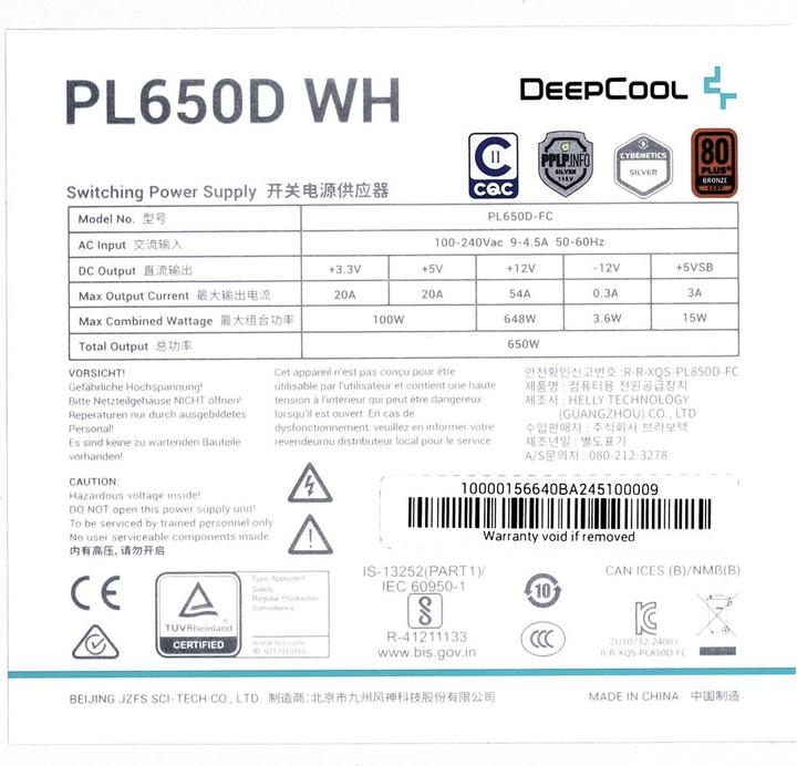 Produktbild Deepcool PL650D White (650 W)