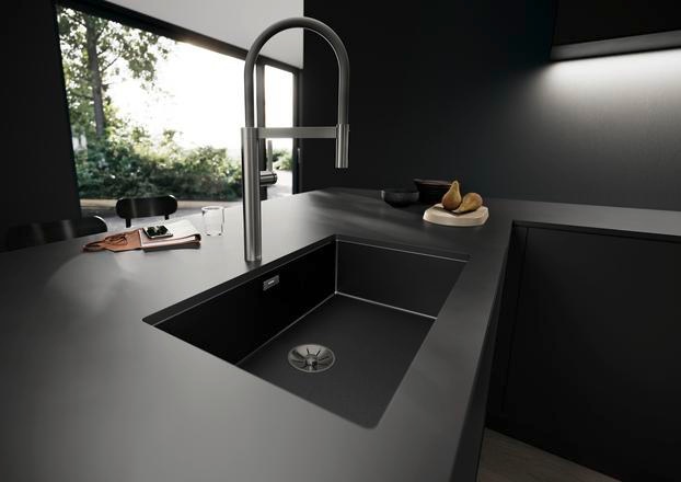 Productafbeelding Blanco CULINA-S II satijn donker staal | Hoge druk | Met intrekbare slang | Verversing van helder water