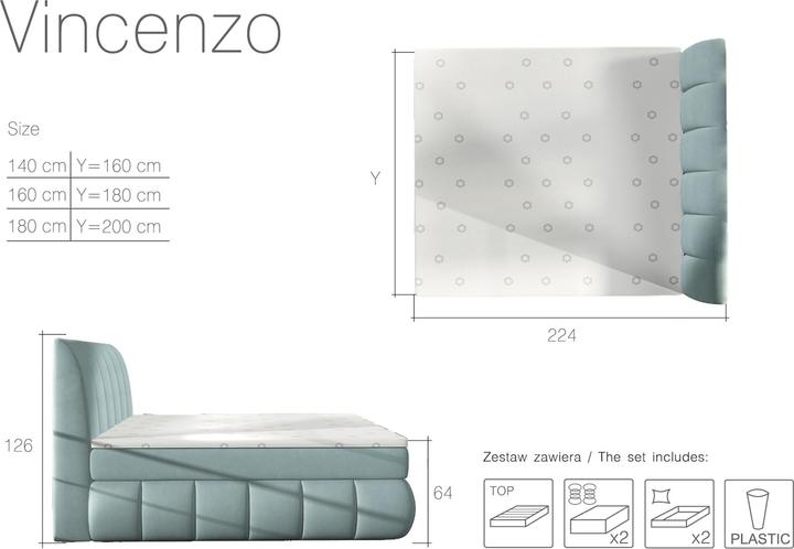 Actual product image ELTAP Vincenzo mit Stauraum (180 x 200 cm)