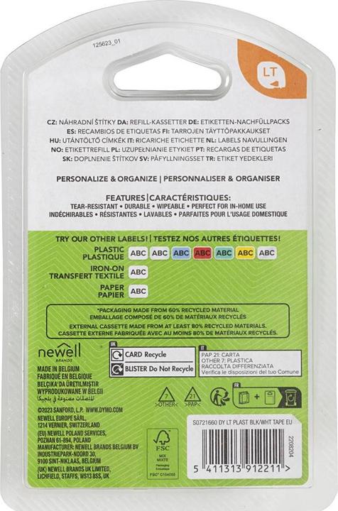 Produktbild Dymo S0721660 Kunststoffband (1.20 cm, Weiss)