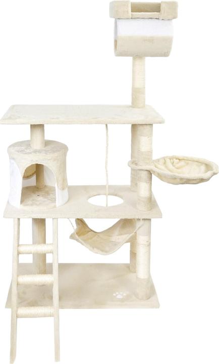 Produktbild Wiltec Kratzbaum beige/weiss 141cm Katzenbaum Katzenkratzbaum Kletterbaum Katze (141 cm, Weiss, Beige)
