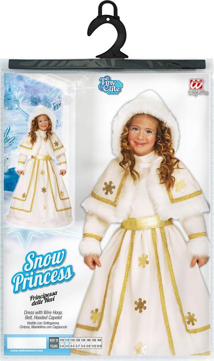 Actual product image Widmann SNOW PRINCESS (dress with petticoat, belt, cape with hood), 110 cm / 3-4 years (3, 4)