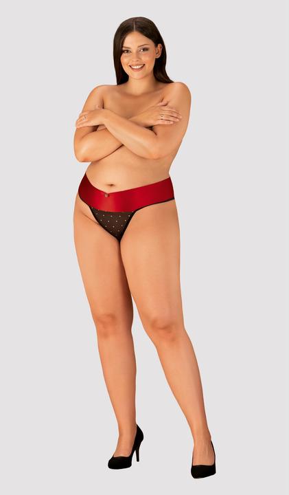Image du produit Obsessive String avec noeud sexy - Noir/Rouge (M, S)