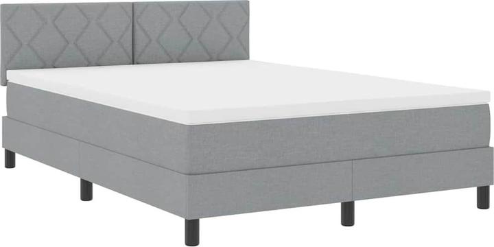 Actual product image VidaXL Box spring bed with mattress & LED light grey 160x200 cm fabric (160 x 200 cm)