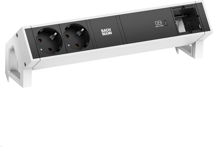 Actual product image Bachmann DESK 2 2x socket 1x USB-C Charger 60W 1x CM (902.937), white (2 x, CEE 7/3, 0.20 m)