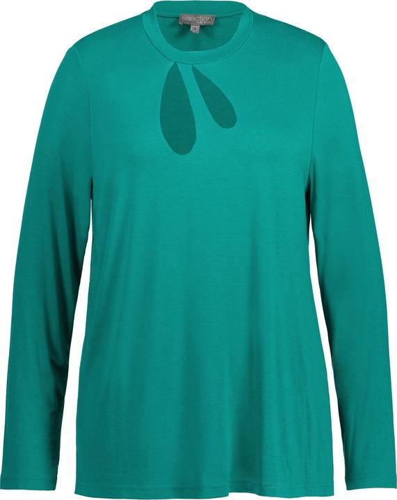Image du produit Ulla Popken T-shirt à manches longues, avec col montant et découpe - collection Classic (54)