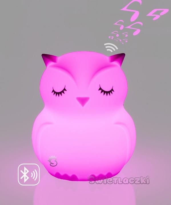 Actual product image MesMed Changing color silicone lamp with Bluetooth speaker Fluorescent Owl HU HU