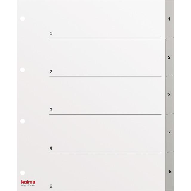Immagine prodotto Kolma Index A4 XL superstrong 1-5 5 pezzi grigio