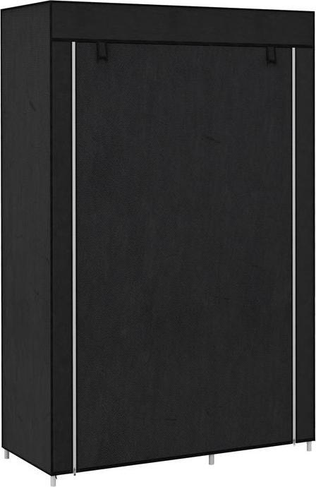 Actual product image Swisshandel24 Wardrobe Fabric wardrobe with clothes rail, 6 compartments, Foldable wardrobe in fleece look (103 x 43 x 162.5 cm)