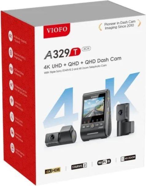 Actual product image Viofo A329T 3CH (Built-in display, Wi-Fi, 4K)