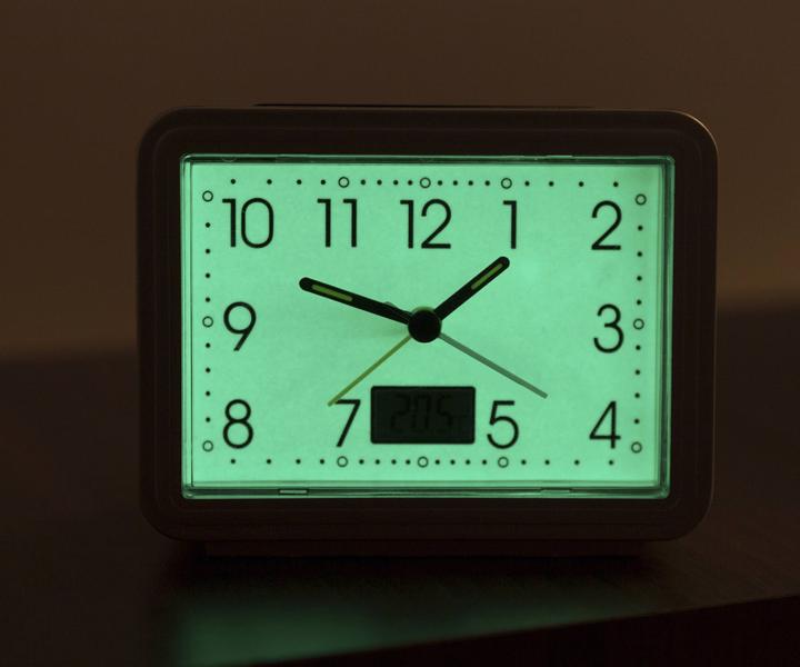 Produktbild Westfalia Wecker leuchtend, mit Temperaturanzeige, rechteckig