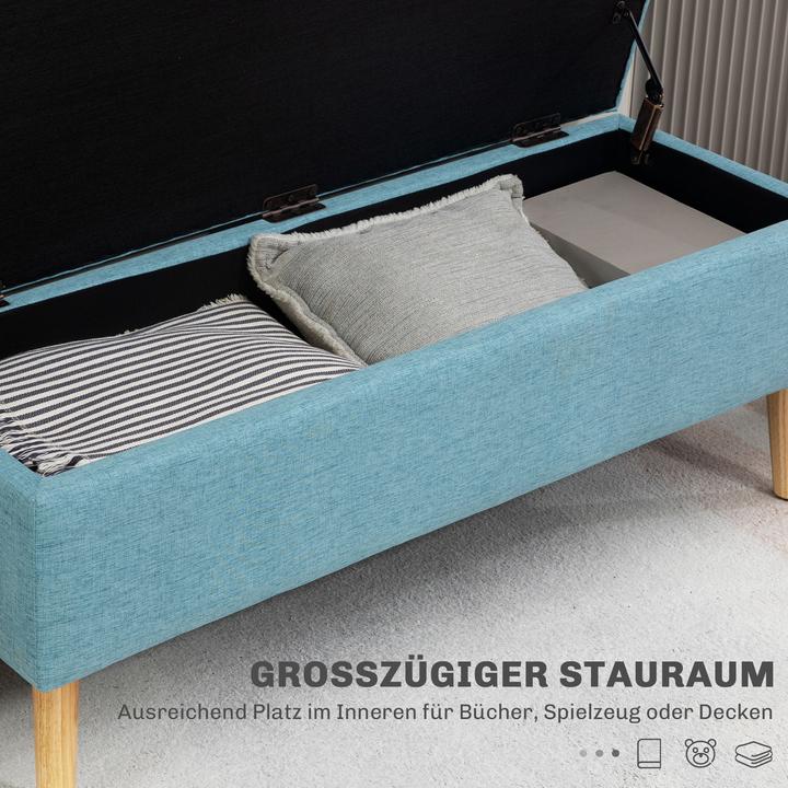 Image du produit Homcom Sitzbank Polyester, Kautschukholz Blau (39 cm)