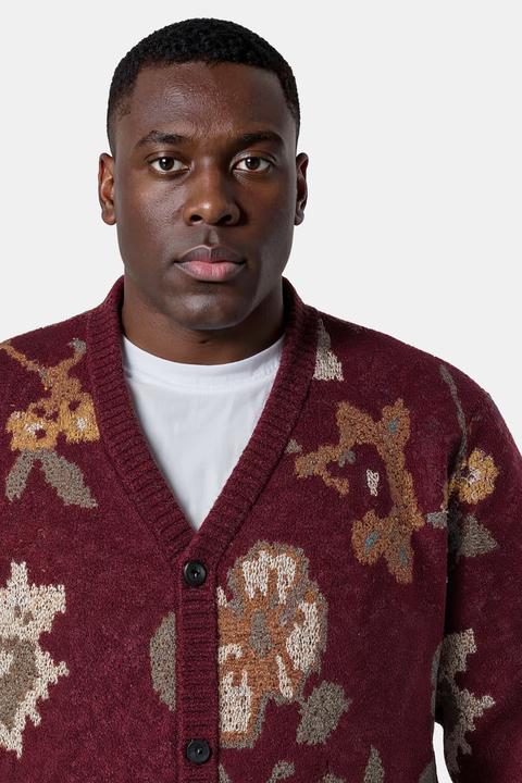 Produktbild Sthuge Strickjacke, oversized, florales Strickmuster, bis 7XL (L)