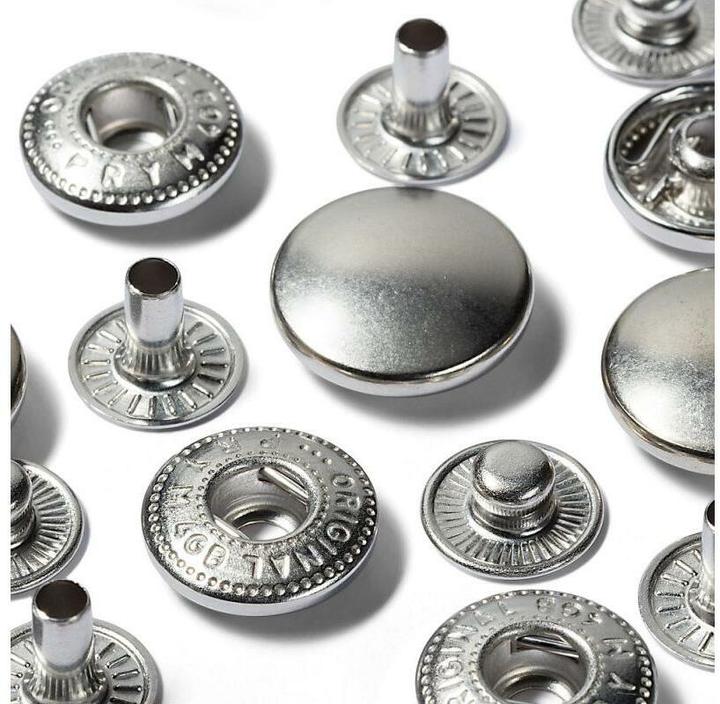 Actual product image Prym Push button anorak, to refill, silver 15 mm, card 10 pcs.