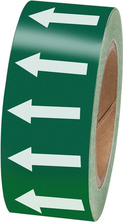 Produktbild Brady B-7541, Rohrmarkierung - Pfeilbänder, Laminierter Polyester, Weiss auf Grün, 50.00 mm x 33.00
