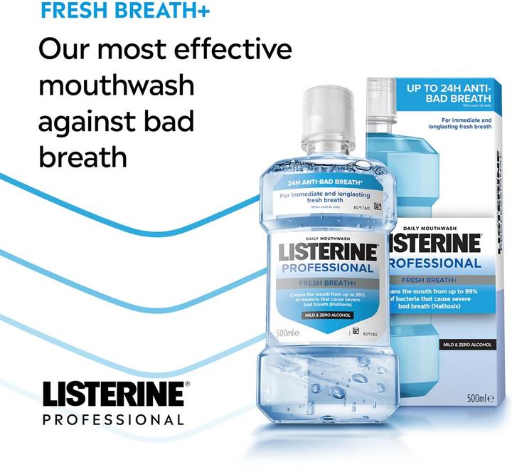 Produktbild Listerine Mundwasser Professional Fresh Breath+ 500 ml (500 ml, Mundwasser)