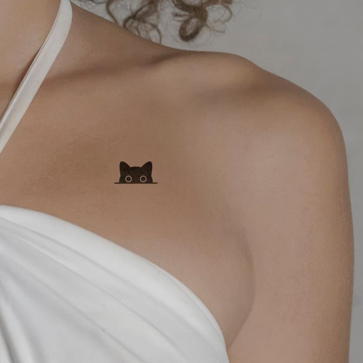 Produktbild minink Temporäres Tattoo – Neugierige Katze