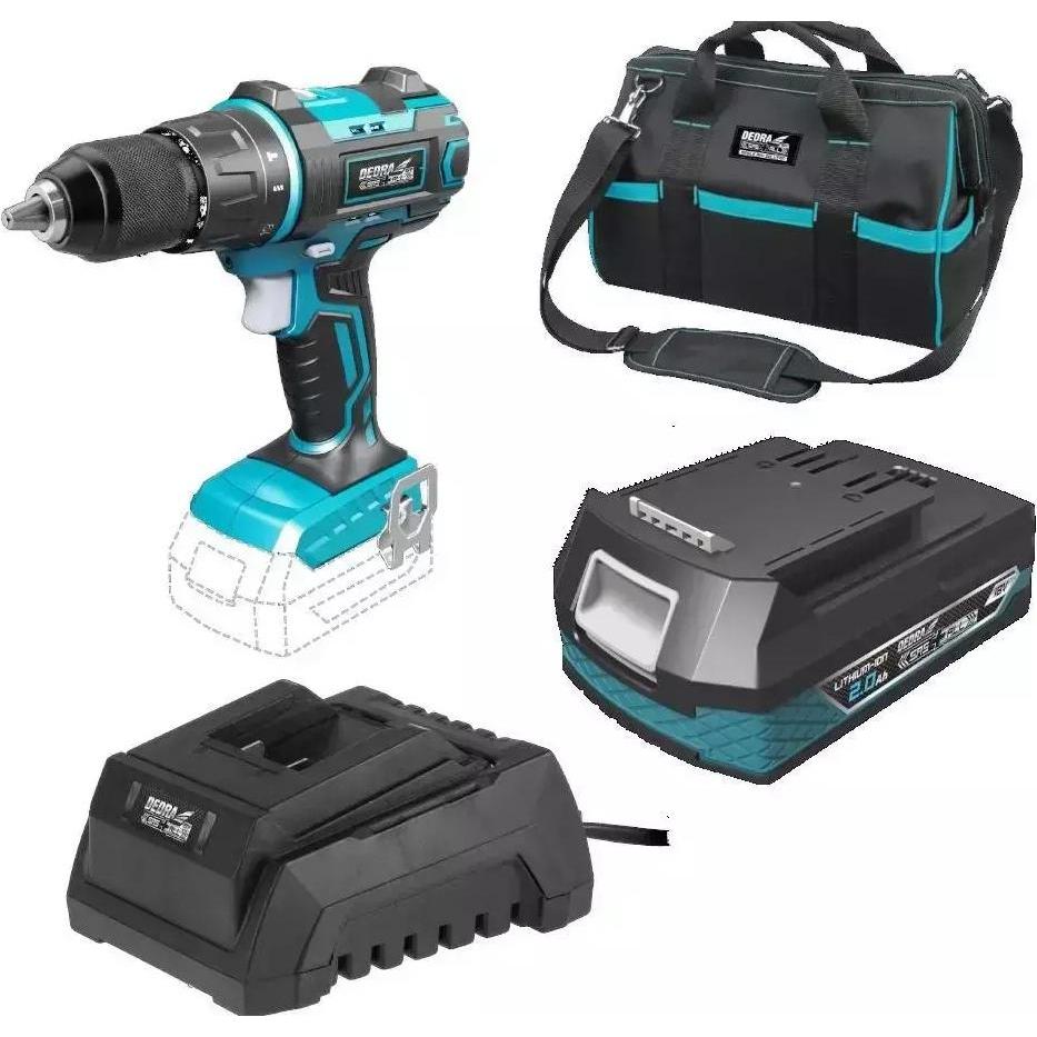 Dedra, Bohrmaschine + Akkuschrauber, DED7019 drill 18 V 1 x 2 Ah battery (Akkubetrieb)