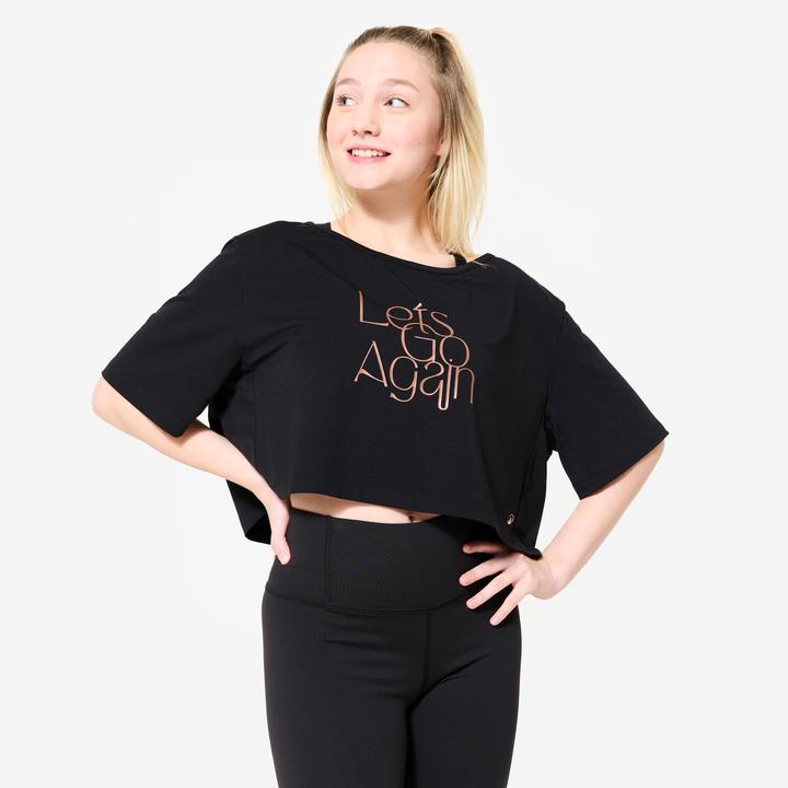 Actual product image Domyos Dance-Shirt Damen Modern Jazz Dance Crop Top - schwarz (S)