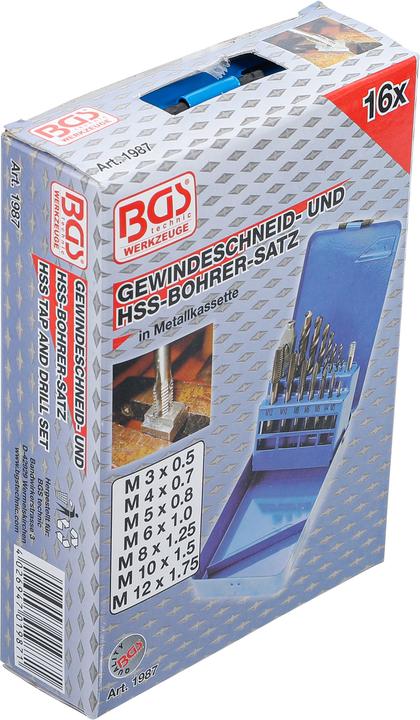 Actual product image BGS Tapping/HSS drill bit set