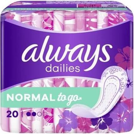 Actual product image Always Daily Fresh Normal Panty Liners 20 Units - Fragrance and Dye Free (1 x)