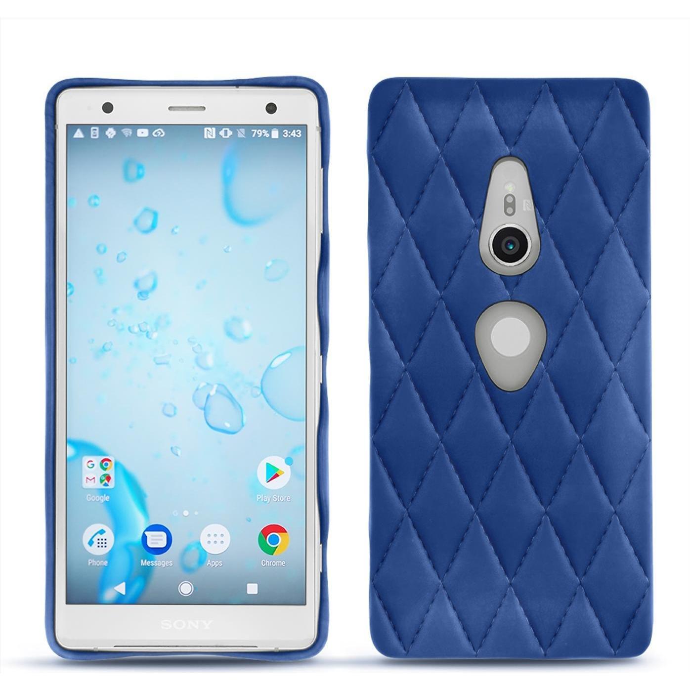 Noreve Lederschutzhülle (Sony Xperia XZ2), Smartphone Hülle, Blau