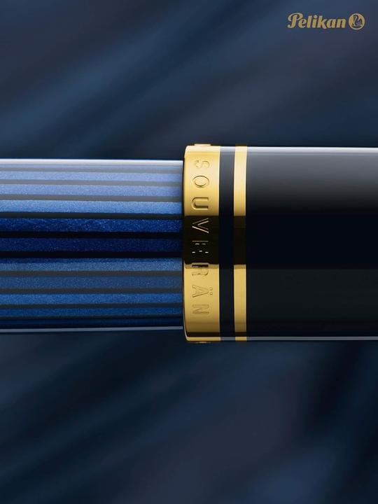Produktbild Pelikan Füllhalter M600 Schwarz-Blau M Etui (Black, Blue, Gold, 1x)
