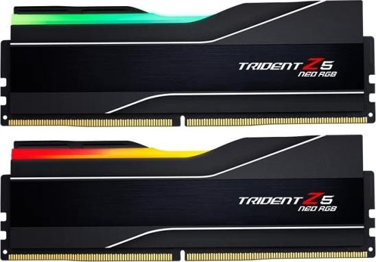Actual product image G.Skill Trident Z5 Neo RGB DDR5-6000 - 64GB - CL28 - Dual Channel (2 pcs) - AMD EXPO - Sort med RGB (2 x 32GB, 6000 MHz, DDR5 RAM)