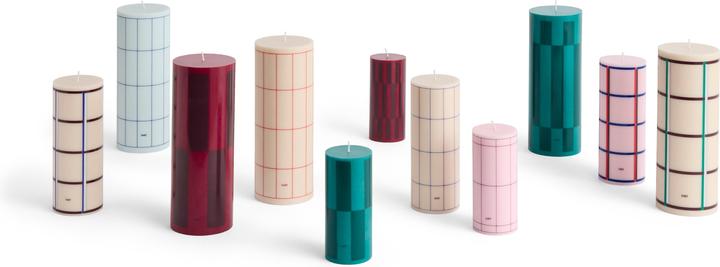 Produktbild HAY - Column Kerze Medium H20 (Weiss & Blau Kariert)