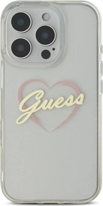Produktbild Guess GUHCP16XHCHGSPT iPhone 16 Pro Max 6.9" przeźroczysty/transparent hardcase IML Heart (Apple iPhone 16 Pro Max)