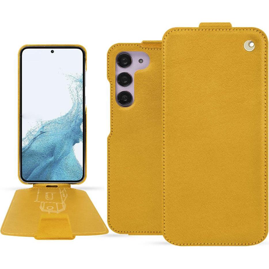 Noreve Lederschutzhülle vertikal (Samsung Galaxy S23), Smartphone Hülle, Orange